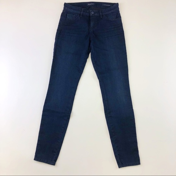 GUESS Brittany Skinny Dark Blue Denim Crystal Pockets Jeans Size 27” - Picture 12 of 12